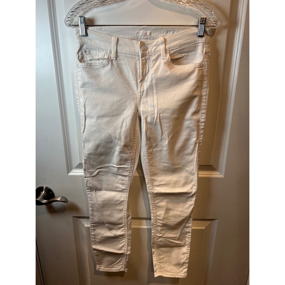 7 For All Mankind Womens Skinny Jeans The Ankle Skinny White Size 26
